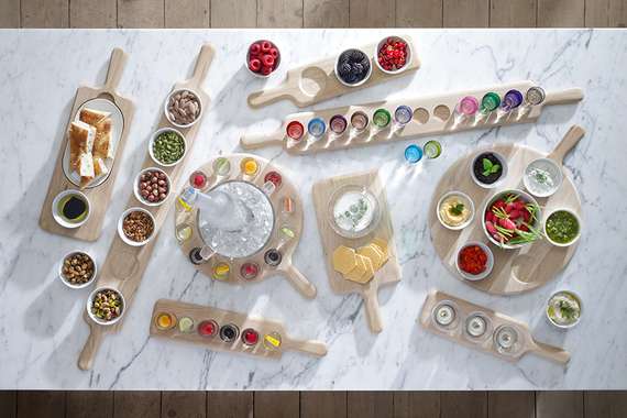 Набор из 6-ти прозрачных стопок на подставке Paddle