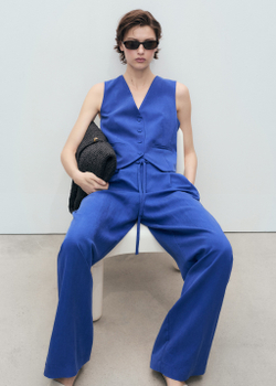 Костюмные брюки из лиоцелла с завязывающимся поясом