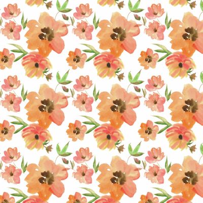 Яркие оранжевые цветы акварелью