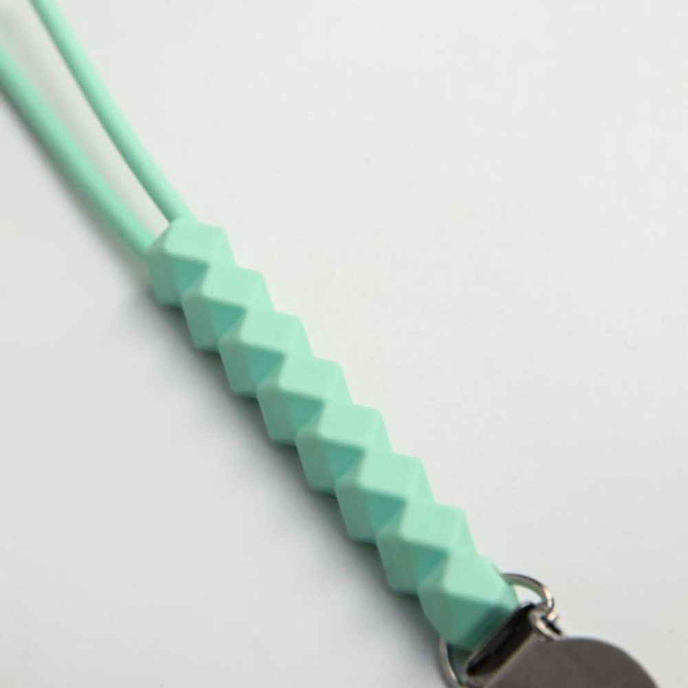 6977553 Держатель для пустышки "Ромбики", п/силиконовый, цвет черный