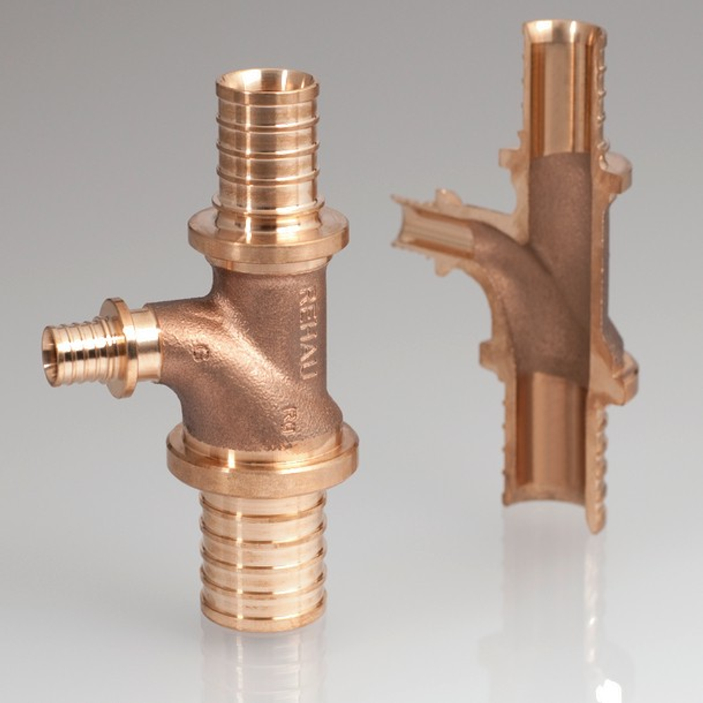 Тройник REHAU с повышенным сопротивлением на проходе 32-16-25 RX+, бронза