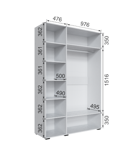 Шкаф без зеркала Бруклин 150Ш