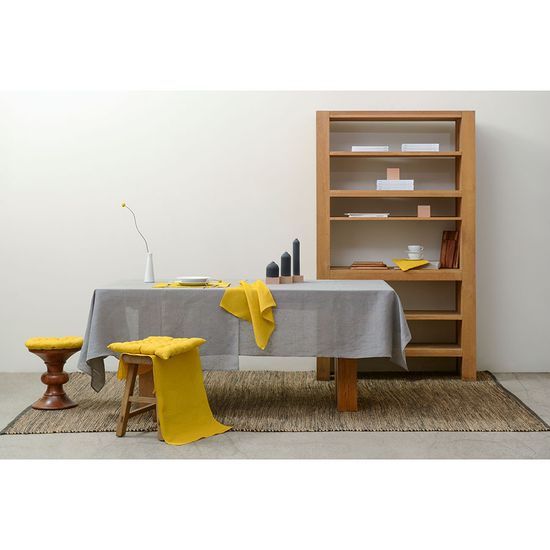 Скатерть из стираного льна серого цвета из коллекции essential, 150х250 см