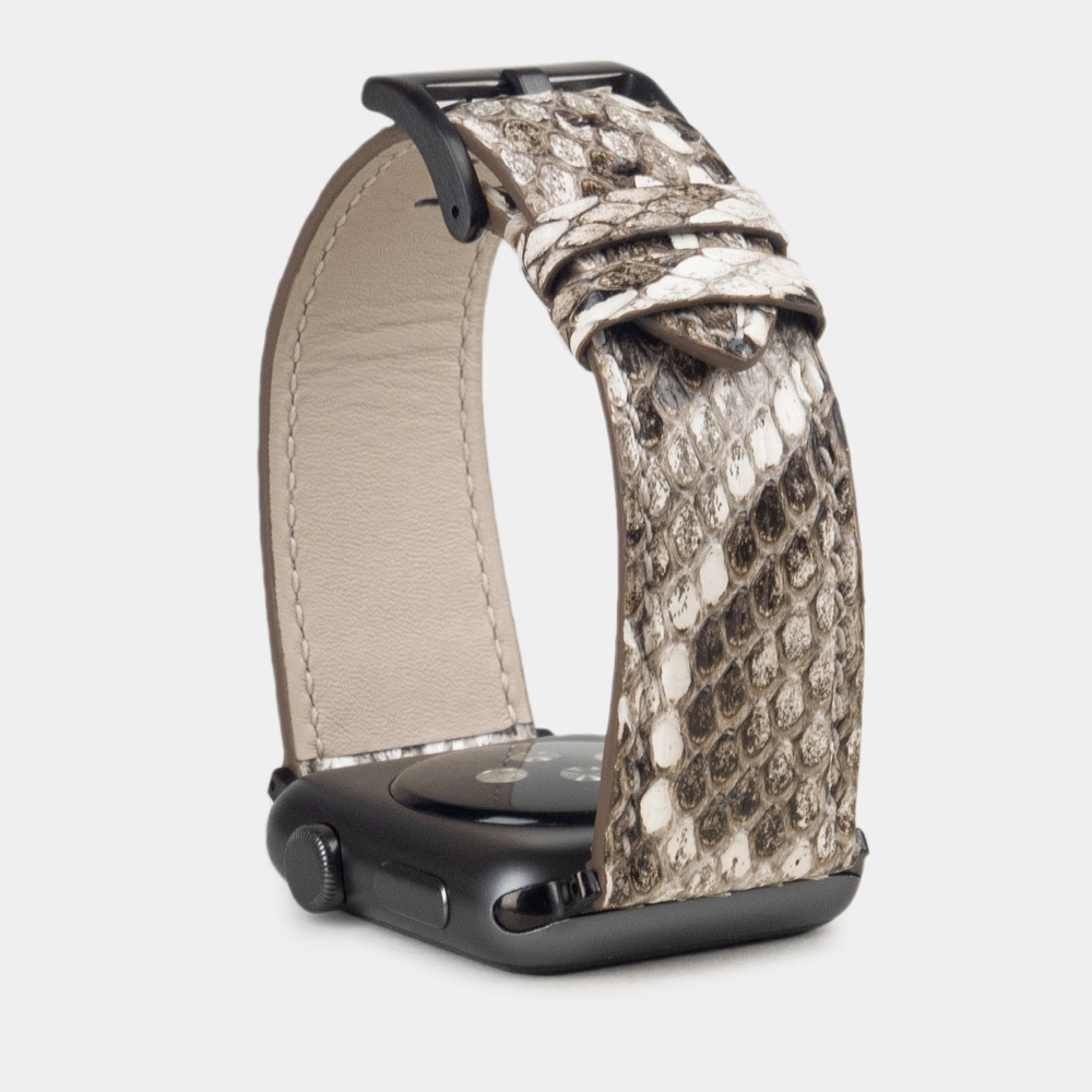 Ремешок для Apple Watch 40/41/42 mm из кожи питона, натурального цвета