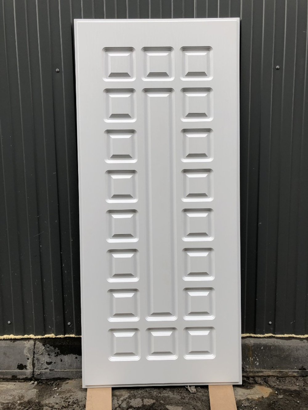 Входная металлическая дверь RеX (РЕКС) 13 Титан ФЛ-291 / ФЛ-183 Белый ясень (текстура дерева) 16 мм