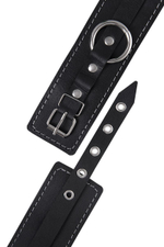 Черные двухслойные оковы с белой строчкой (Цвет: черный)