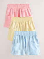 Шорты для девочки Next AH9-444, 3 шт., Розовый, Голубой, Светло-желтый