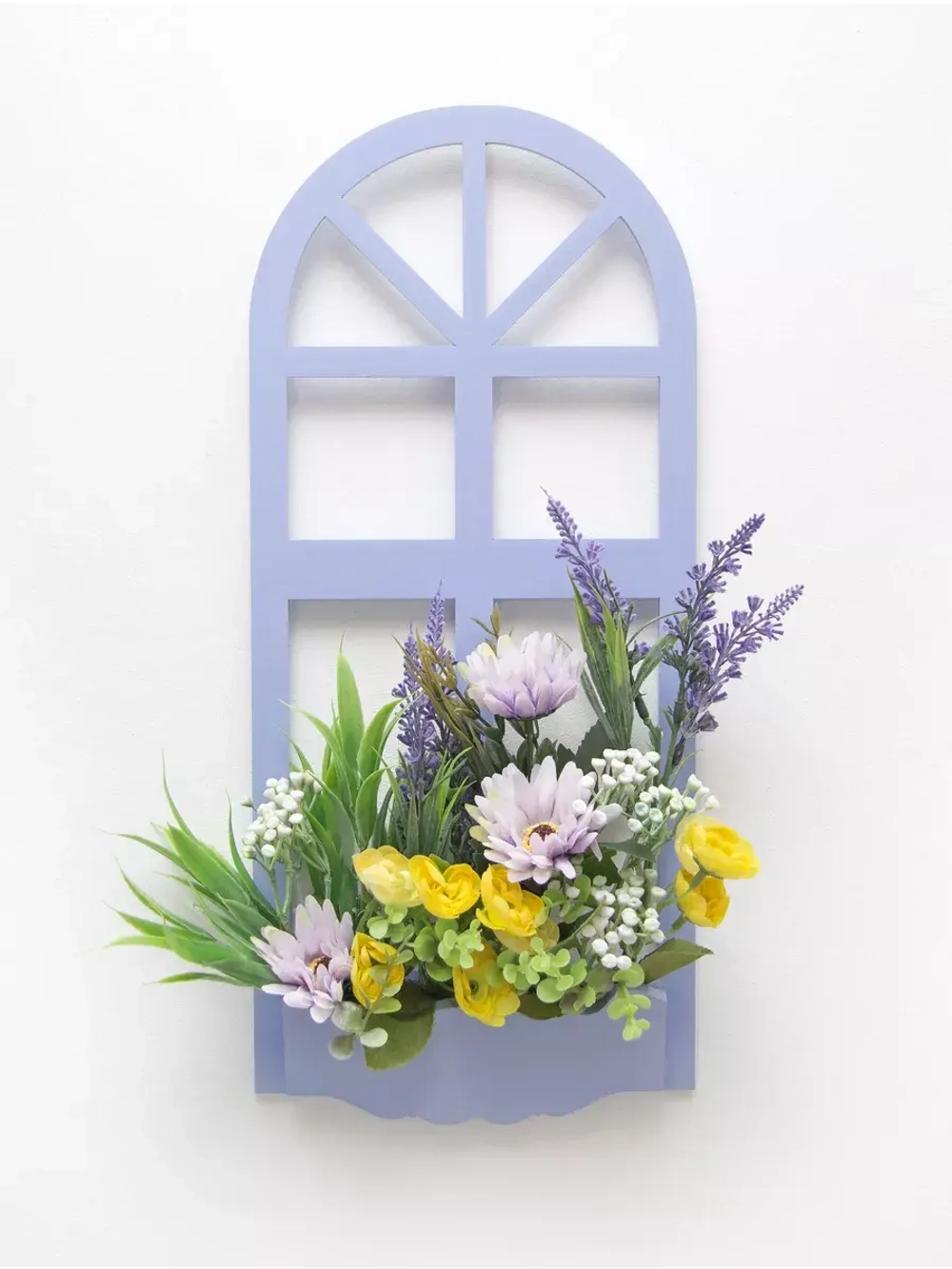 Панно на стену для интерьера "Окно с цветами"