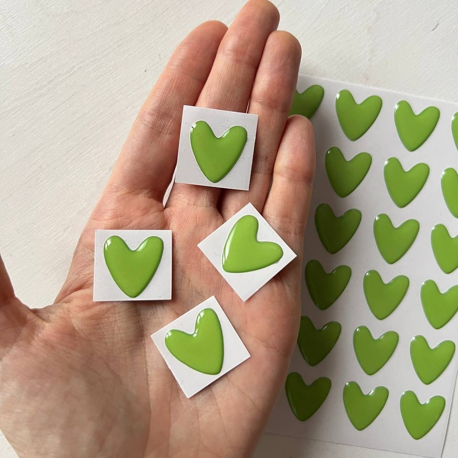 Сердца зелёные опт ( 90шт)