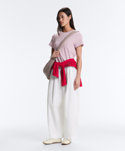 Oysho Зауженные брюки из 100% хлопка со складками, белый