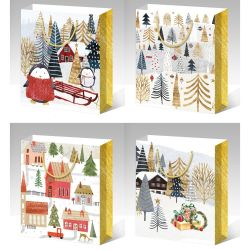 GAEM Пакет подарочный (бумага 210г/м2, блок микс 12шт), L18 W9 H24 см, 4в.