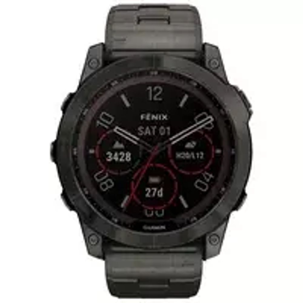 Смарт-часы Garmin Fenix 7X Sapphire Solar титановый угольно-серый DLC с угольно-серым титановым DLC браслетом (010-02541-27)
