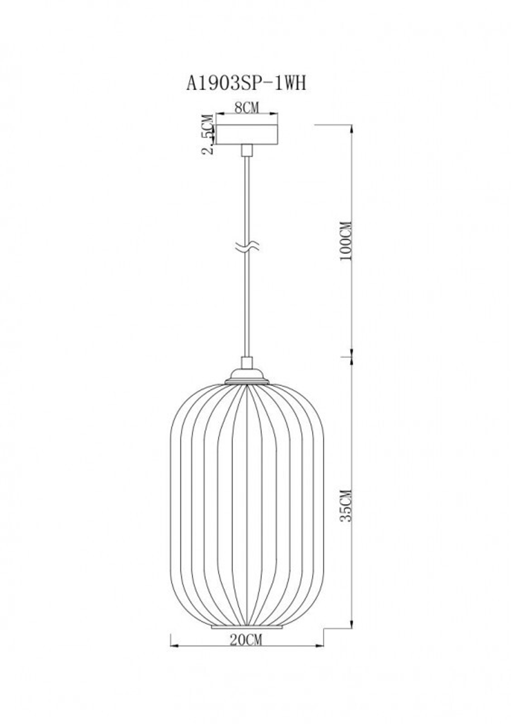 Подвесной светильник Arte Lamp A1903SP-1WH