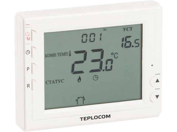 Термостат комнатный Teplocom TS-Prog-2AA/8A, проводной, прогр, реле 250В, 8А