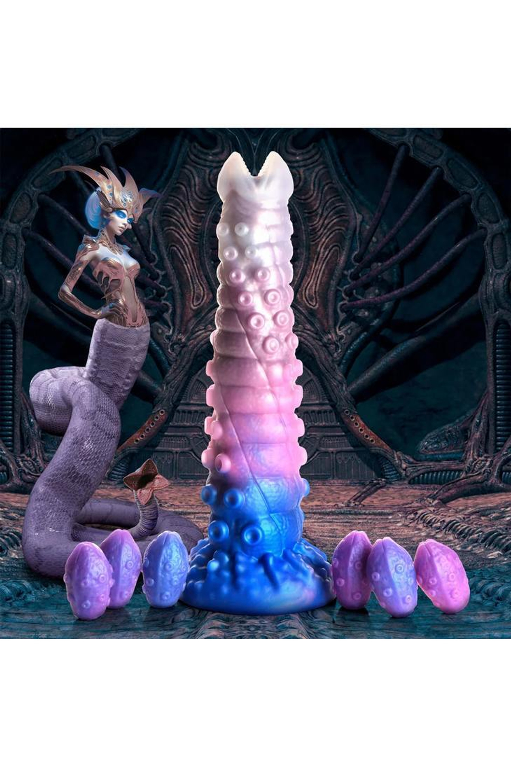 Фантазийный стимулятор Tenta-Queen Ovipositor with Eggs 29.2х7.4 см