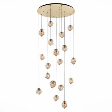 Светильник подвесной 18*E14 SL1175.303.18 латунь/янтарный Portici ST-Luce