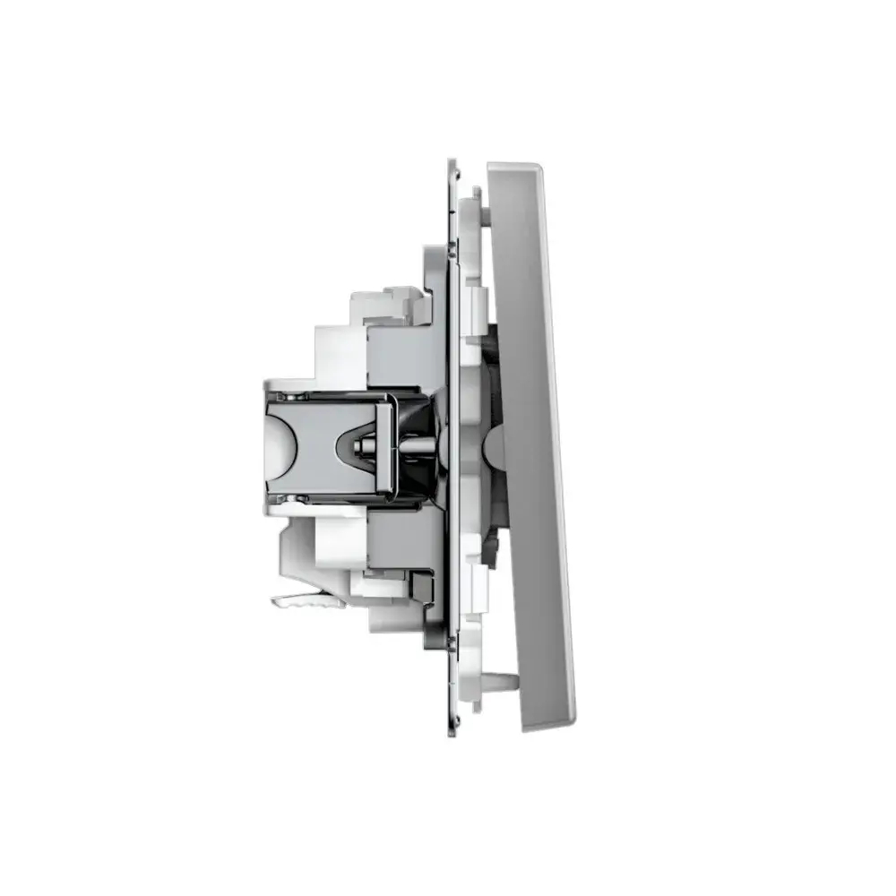 ARTGALLERY 2-клавишный ВЫКЛЮЧАТЕЛЬ, 10АХ, механизм, быстрозажим. клем., СТАЛЬ