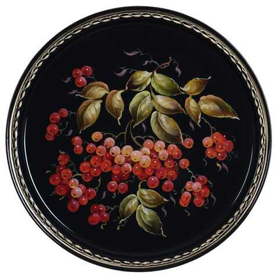 Жостовский поднос декоративный, размер 30 см (A9), металлический