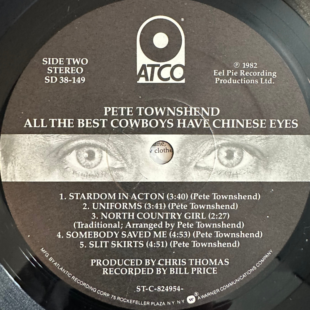 Pete Townshend ‎– All The Best Cowboys Have Chinese Eyes (США 1982г.)