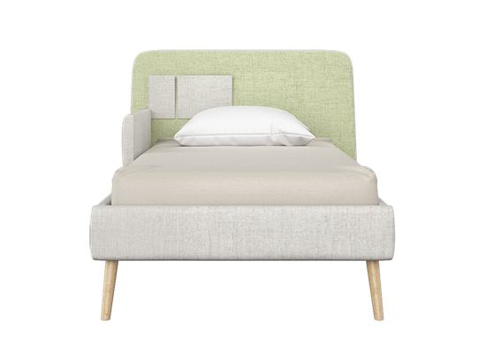 Кровать подростковая Soft (бежевый/зеленый) 90*200 см