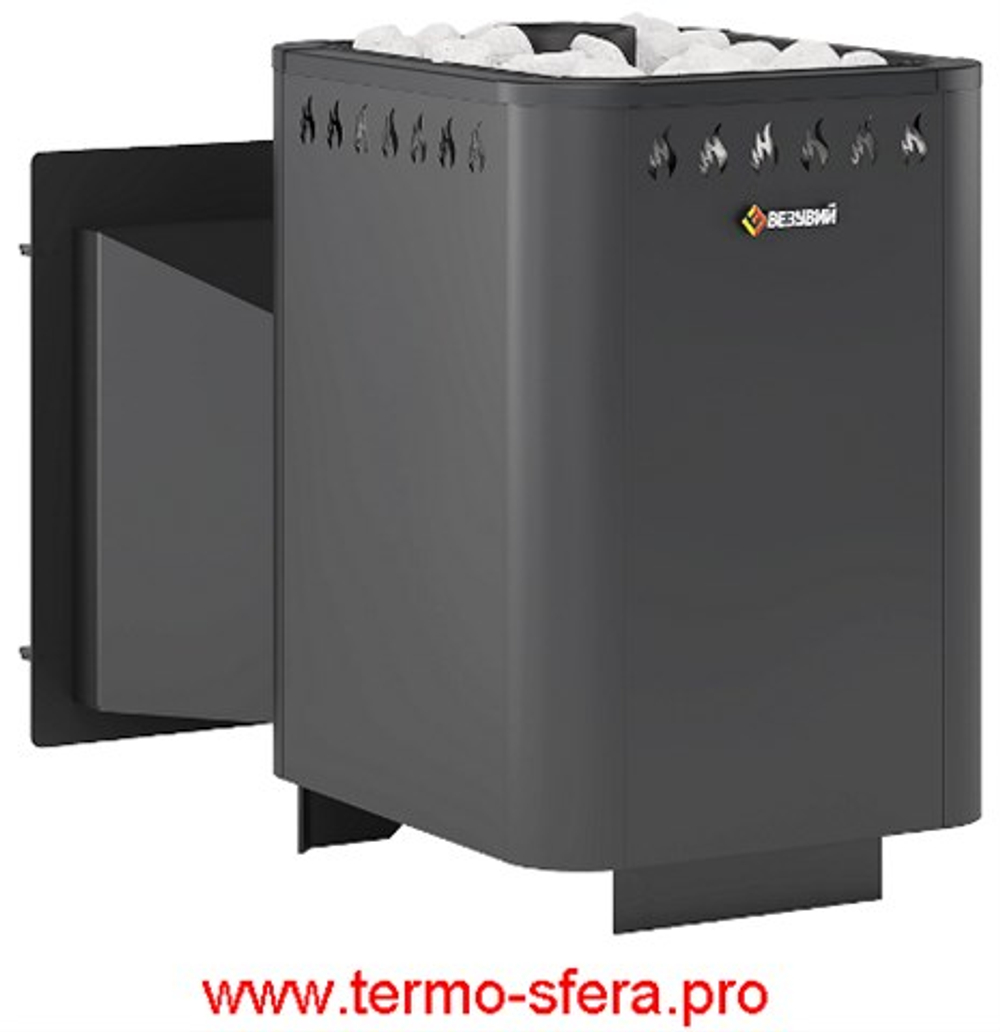 Печь ВЕЗУВИЙ Русичъ Антрацит 16 Панорама "М"