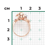 Кольцо «Кометы» из комбинированного золота с аметистом и гранатами
