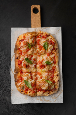 Пиццета с креветками