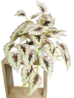 Искусственная Бегония светлая изящная 40 см в кашпо