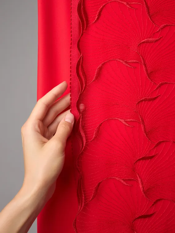 05-160 ОПТ Вышивка на неэл. сетке 24 см, красный 100