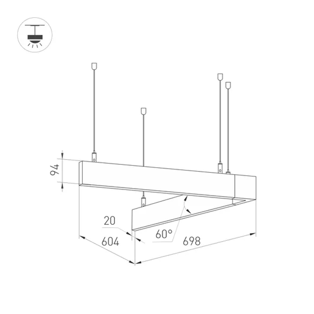 Светильник ALT-LINEAIR-ANGLE-60-FLAT-UPDOWN-DIM-700x605-55W Day4000 (BK, 100 deg, 230V) (Arlight, IP20 Металл, 3 года) 033012