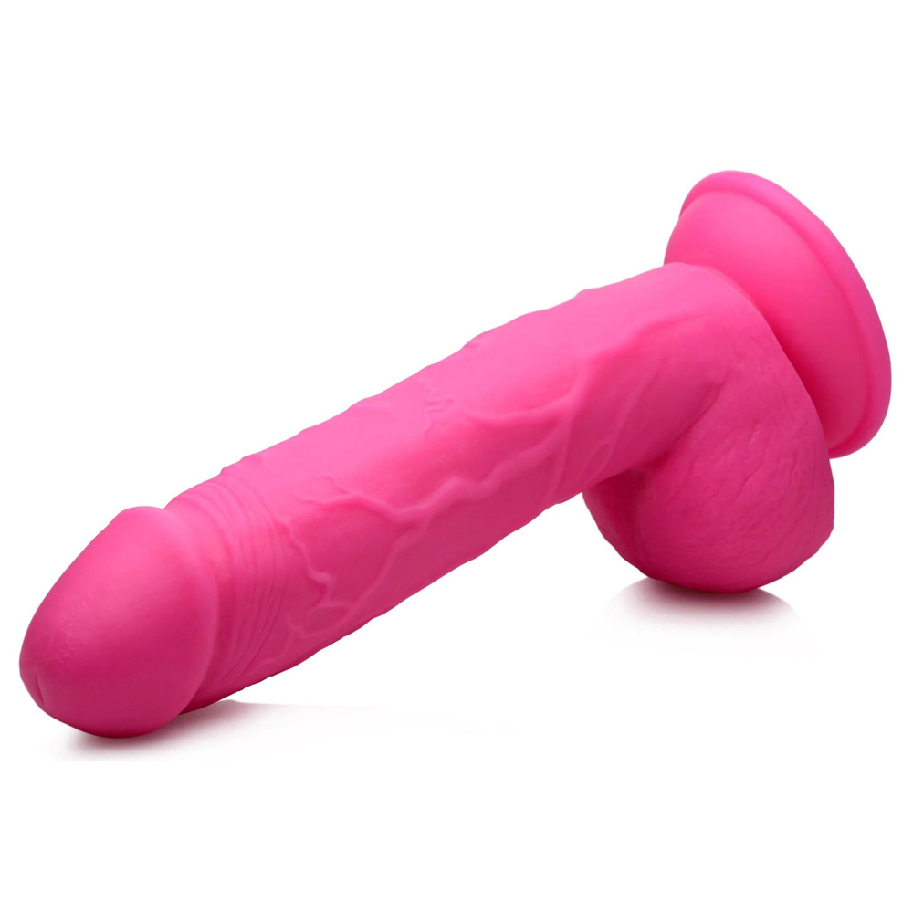 Розовый фаллоимитатор на присоске 8.25 Dildo with Balls - 22,8 см. (Цвет: розовый)