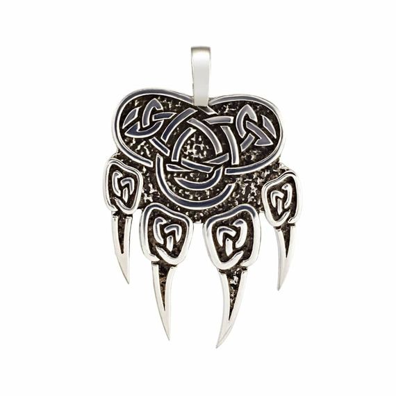 Купить подвеску печать Велеса волчья лапа из серебра с доставкой до двери.