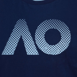 Женская теннисная футболка Australian Open T-Shirt AO Textured Logo - небесный