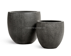 Кашпо TREEZ Effectory - Stone - Большой округлый конус - Тёмно-серый камень