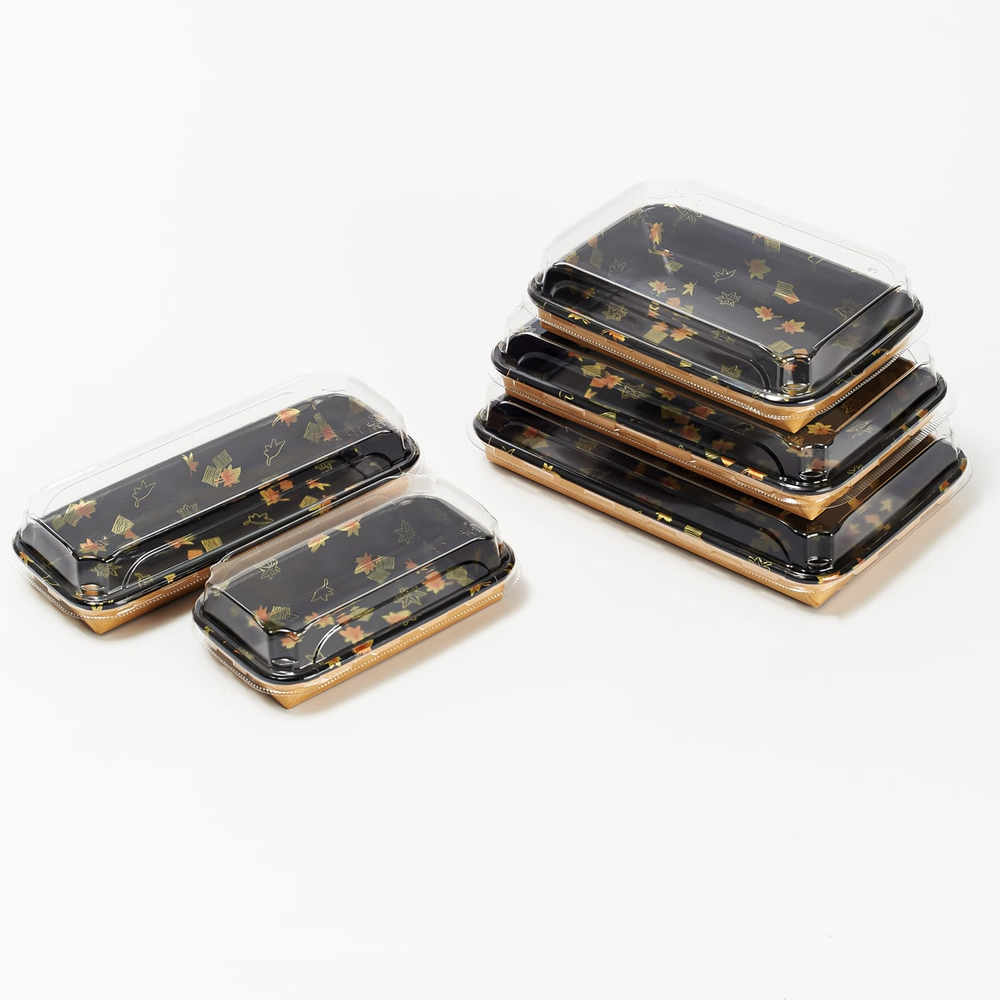 Контейнер бумажный Sushi Box Black 13-19 700мл (130х185х24мм) 1/600