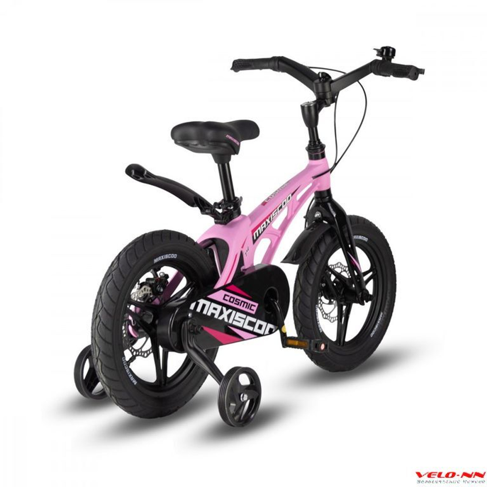 Велосипед 14" MAXISCOO Cosmic Делюкс Плюс Розовый Матовый (2024)
