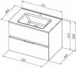 Тумба с раковиной Aquanet Алвита New 303907 70 серый