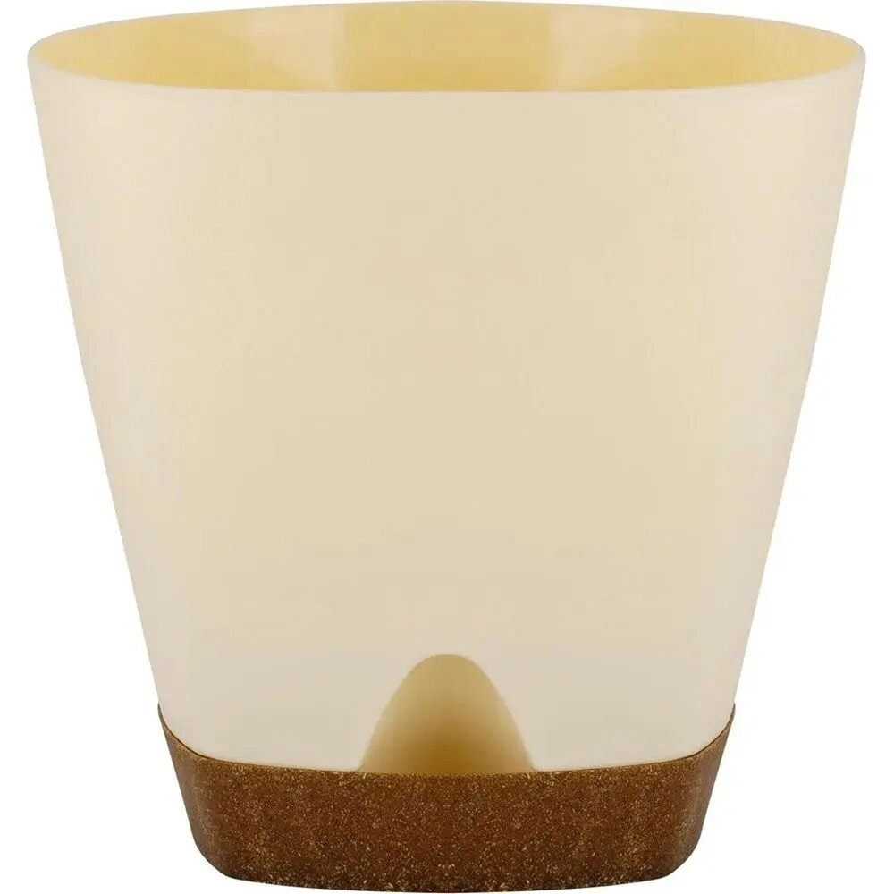 Горшок для цветов InGreen WOOD D140мм 1,35л с прикорневым поливом сливочный/бук