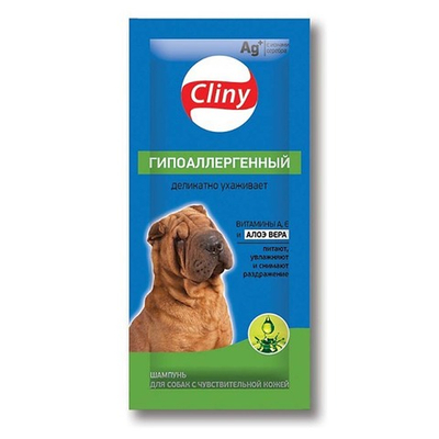 Cliny Шампунь для собак (15 мл) с чувствительной кожей (гипоаллергенный)