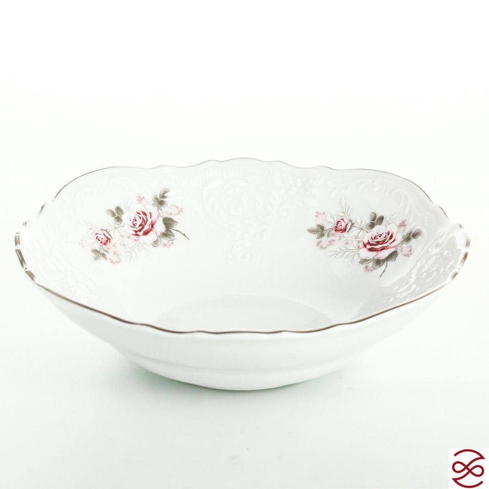 Набор салатников Bernadotte Серая роза платина 16 см(6 шт)