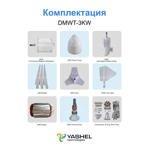 Сетевая ветровая электростанция 3кВт "ГРИД-ВИНД 3000-1Ф"