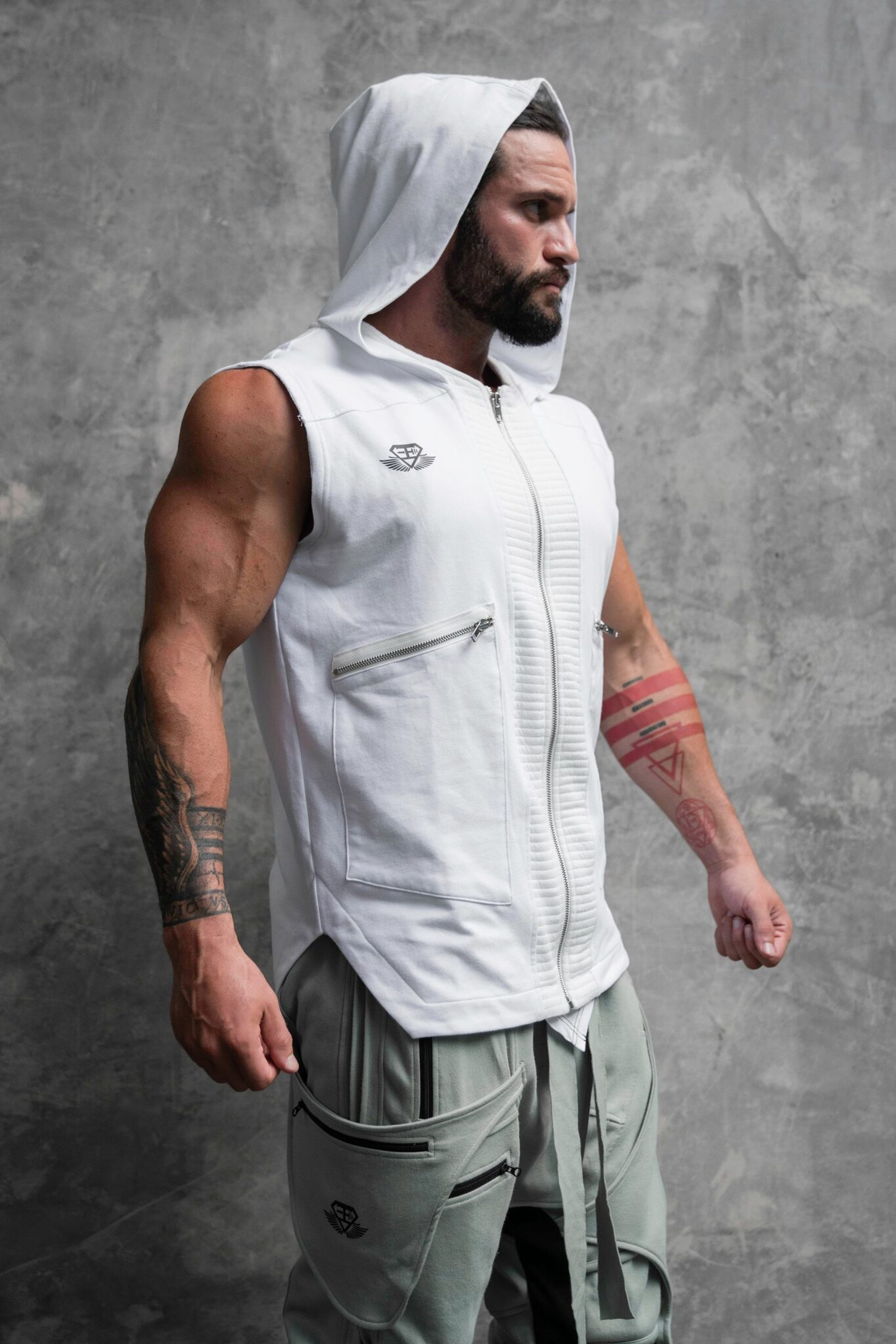 Безрукавка BODY ENGINEERS Atlantis Sleeveless Hoodie White