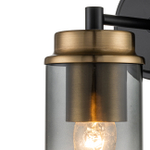 Настенный светильник 1x40Вт E14, металл/стекло, черный/бронза