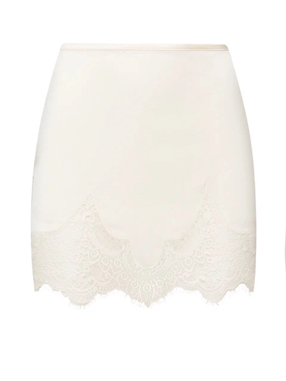 Юбка шелк с кружевом