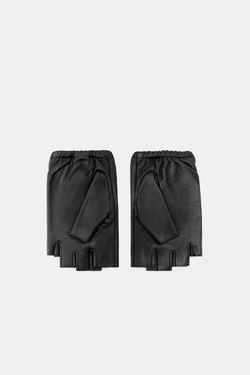 ZARA КОРОТКИЕ КОЖАНЫЕ МИТЕНКИ С ЗАКЛЕПКАМИ И КАМНЯМИ, ЧЕРНЫЙ