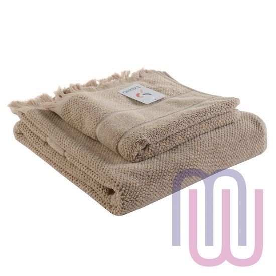 Полотенце банное, с декоративной бахромой, бежевый