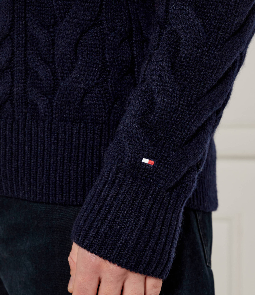 Шерстяной свитер Tommy Hilfiger - темно-синий(MW0MW36546)