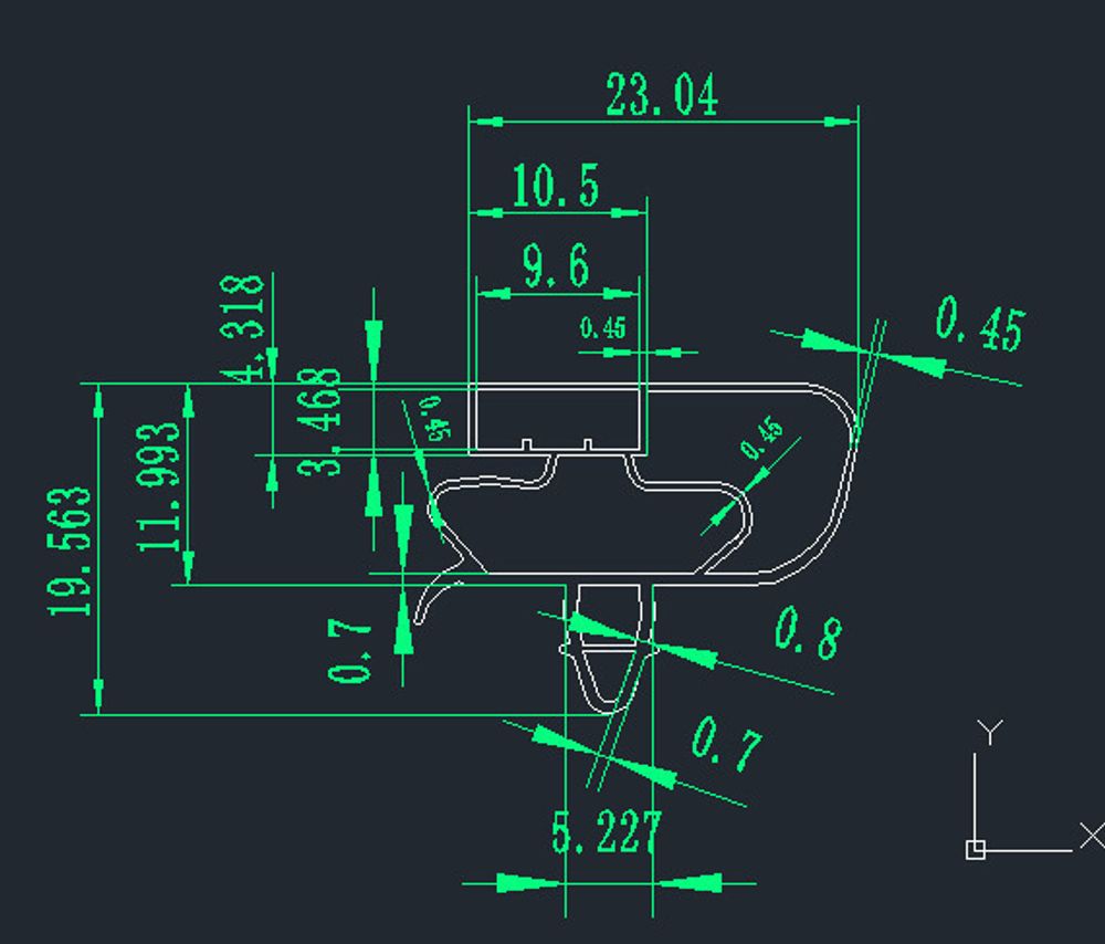 Уплотнитель холодильной витрины Атлант ХТ-1001 размер 1625*657 мм (021) по пазу