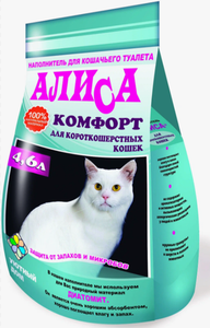 Наполнитель Алиса Комфорт для короткошерстных кошек 4,6 л