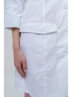 Медицинский халат женский укороченный на пуговицах TZ120-WHT